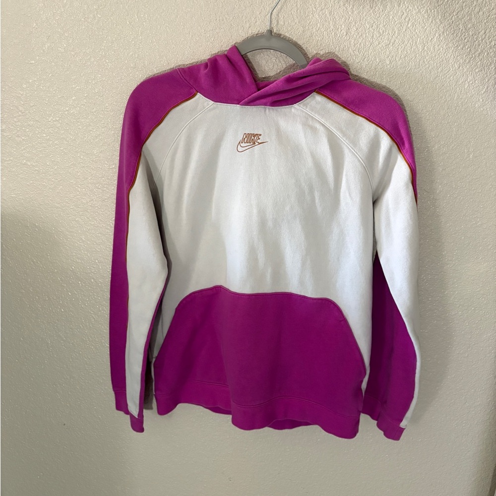 Nike Fuchsia and White Sweatshirt Kids Size XL- Fits Like Women’s SMALL